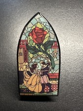 Enchanted Rose Pin Badge Beauty & The Beast Enamel Metal Brooch Disney