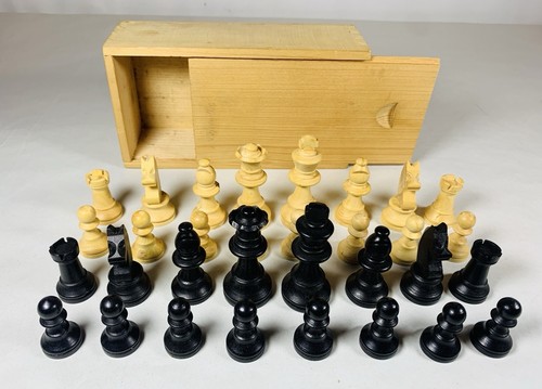 Vintage wooden chess pieces - vintage,