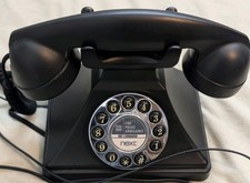 Black Retro Corded Telephone Landline Next Rotary Dial Push Buttons FAST UK POST