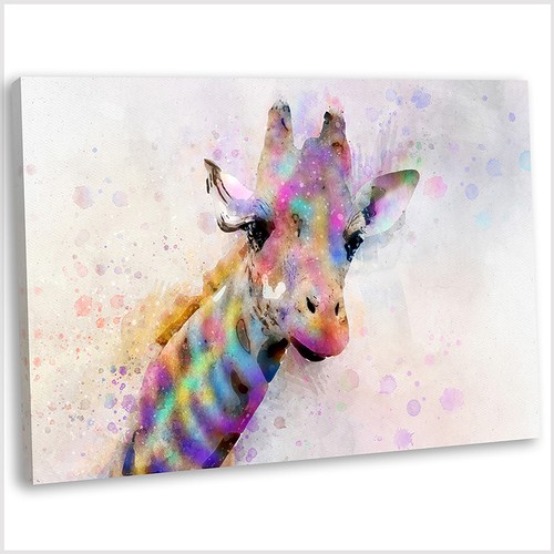 Giraffe abstract watercolour - giraffe,