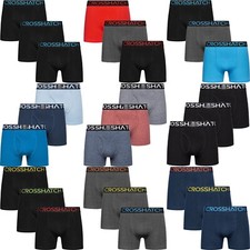 Men's Crosshatch 3 Pack Boxer Shorts Set Plain Trunks Cotton Underwear Boxers