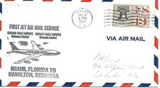 First Jet Airmail Flight Miami FL AMF - Hamilton Bermuda May 5 1962 AAMC #J915