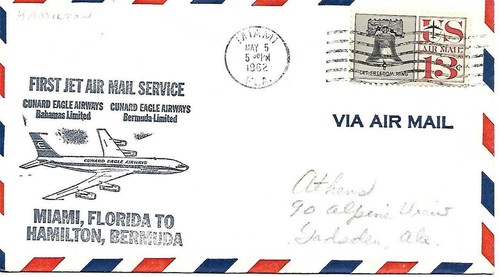 First jet airmail flight miami - airmail,