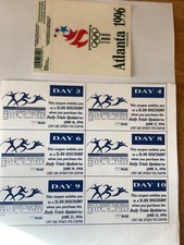 Atlanta 1996 Olympic Games Memorabilia USA Team Trials entry and Torch Sticker