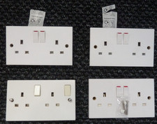 4 2gang double switched sockets White