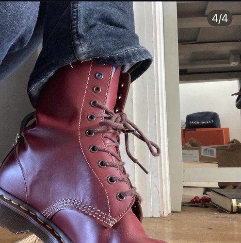 Martens burgundy leather - burgundy,
