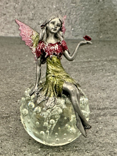 Pewter fairy clear glass - fairy,