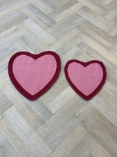 Kids pink heart rug - pink, 50cm