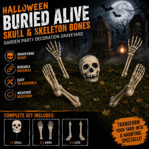 Halloween buried alive skull - halloween, &