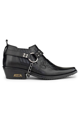 Men black leather - black, shoes