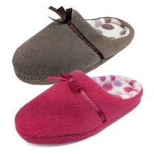 Ladies Mule Satin Bow Slipper