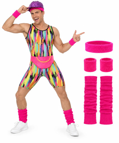 Mens 80s aerobics costume - mens,