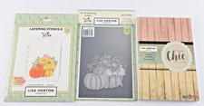 Lisa Horton Autumn Embossing Folder, Die, Layering Stencils & Papers - Lot 4455