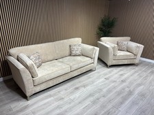 Furniture Village SASHA Fabric 4 Seater Sofa + Large Cuddle Armchair - RRP £3490