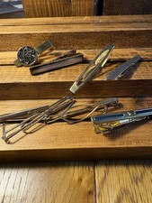 Collection Of Vintage Tie Clips From Various Eras Good Condition