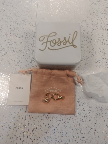 Fossil gold tone hoop - fossil,