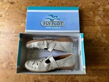WOMENS FLY FLOT LEATHER SLIP ON FLAT SHOES UK 5 MARY JANE TAN TRAINERS W/ BOX