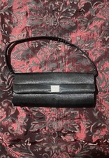 Black Satin Shimmer Clutch Bag