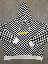 Childish Checkerboard Hoodie Black White Size M Graphic Back Print Streetwear