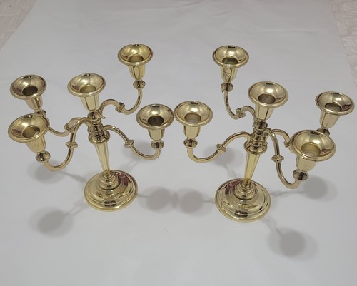 Pair vintage solid brass - pair,