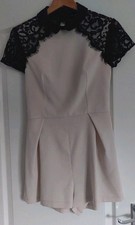 topshop nude and black lace playsuit size 10 brand new