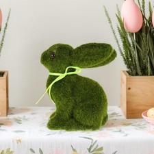 4pcs Flocked Green Moss Bunny