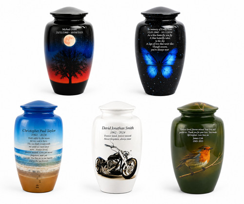 Aluminium printed urn - aluminium,