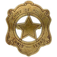 Chief Of Police Texas Sheriff Badge *FULL SIZE METAL REPLICA*