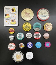 job lot Collection Of Vintage badges Good Mixed Subjects Sex Pistols Farming