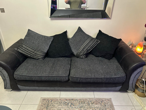 Dfs seater grey black - seater, grey/black