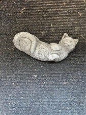 Sleeping Cat Garden Ornament Concrete Statue Heavy Stone Figure
