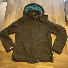 Superdry Ladies Coat Jacket Professional Windcheater Grey Large Triple Zip