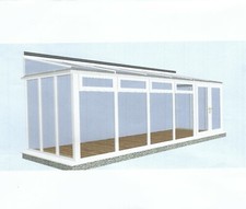 White full height lean-to