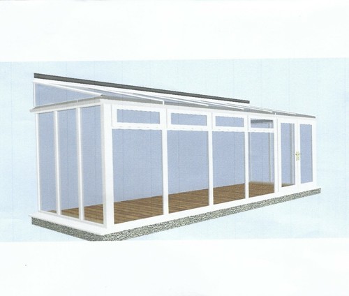 White full height lean-to