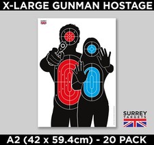 LARGE A2 GUNMAN HOSTAGE Air Rifle Pistol Gun BB Airsoft Crossbow Shooting Target