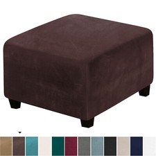 Velvet Square Footstool Covers