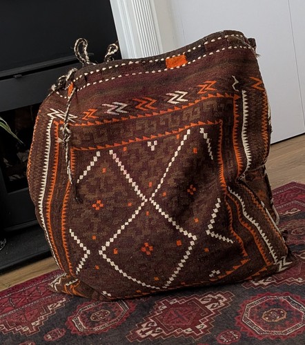 Antique tribal wool rug - tribal, camel