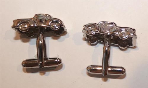 Vintage car cufflinks chrome - vintage,