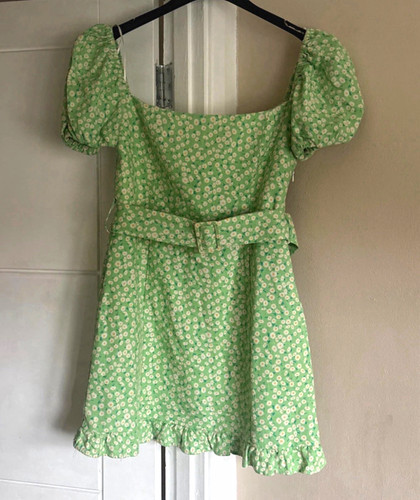 Zara green floral cotton woven - green,