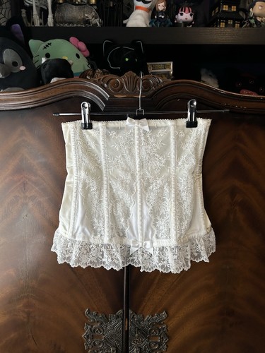 White lace corset top with