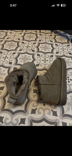 Khaki grey short uggs - khaki,
