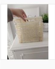 Zara Mother Of Pearl Cream White Structured Tote Clutch Bag From 