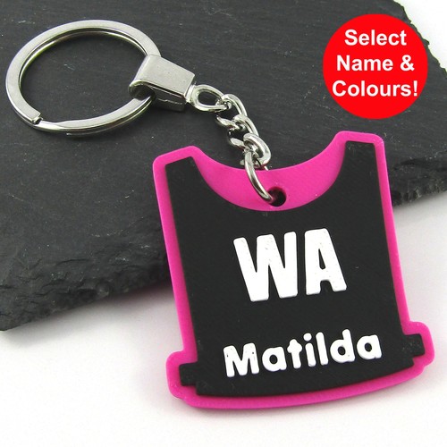 Netball bib keychain - netball,
