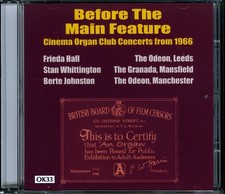 BEFORE THE MAIN FEATURE CD [NEW] Frieda Hall / Whittington / Johnson Organ