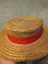 Vintage Straw Boater 6 3/4