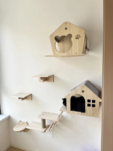Wall mounted cat shelf bed - mounted,
