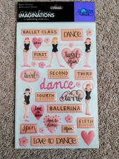 Creative Imaginations BALLET CLASS DANCE  BALLERINA 3D Epoxy Stickers