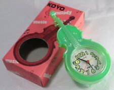 Kitsch Vintage Koyo Quartz Melody Music Clock Irridescent Green Cello - DISPLAY