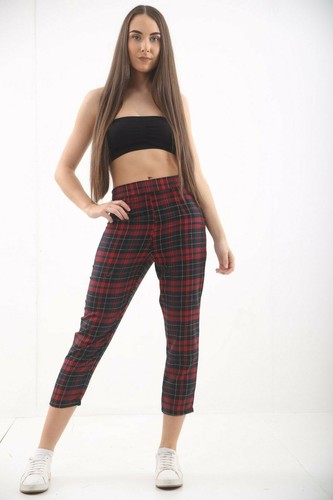 Women tartan check slim - check,
