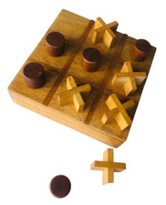 Wood Game Noughts and Crosses Rustic in Wooden Box ra